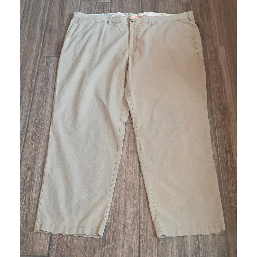 Tommy Bahama Boracay Chino Pants Mens 46x32 Khaki Tan Cotton Tencel Stretch